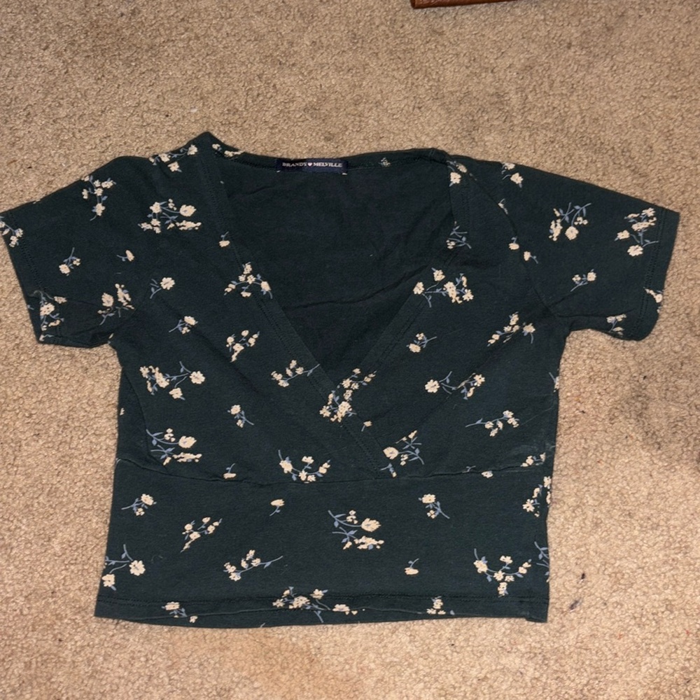 Brandy Melville Women's Green Top